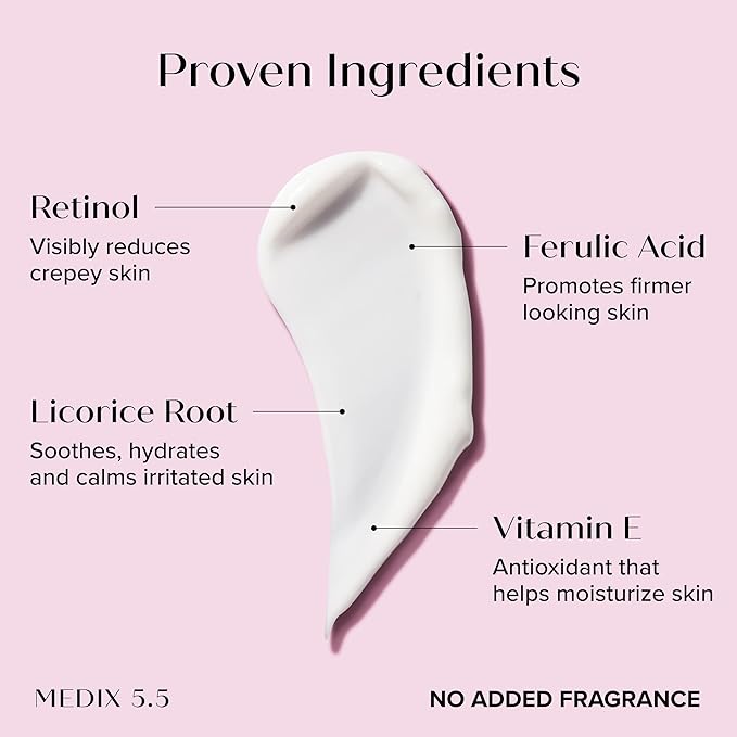 MEDIX Fragrance Free Retinol Body Lotion Crepey Skin Care Treatment | Firming Body & Face Moisturizer | Anti Aging Retinol Cream For Face Targets Look Of Crepe Skin & Wrinkles, 2-Pack