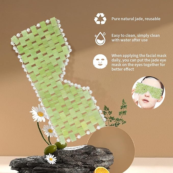 Jade eye mask, facial cooling