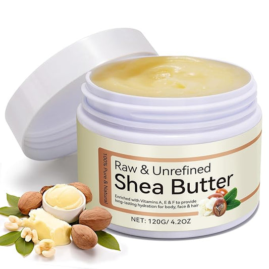 African Shea Butter 4.2oz Ivory Grade A Pure Natural Raw & Unrefined Body Butter for Dry and Cracked Skin - Moisturizing Shea Butter - Deep Nourishing Body Hair and Face