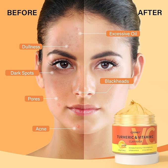 Turmeric Vitamin C Clay Mask -Turmeric Facial Mask