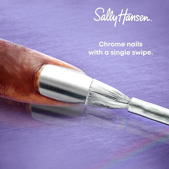 Sally Hansen Color Foil, Steel A Kiss, Long Lasting, Opaque, Shimmery Silver Nail Polish