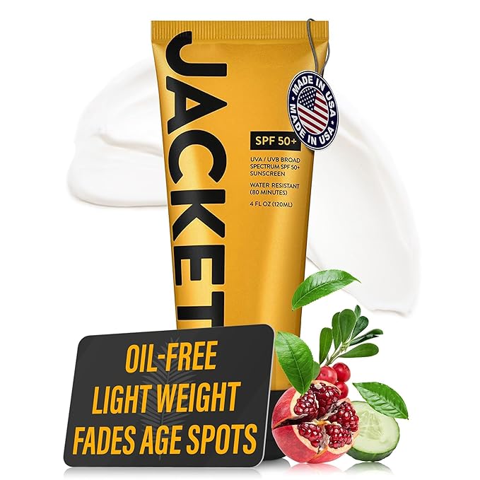 Sport Sunscreen SPF 50+, Water Resistant, Oil Free, Anti-Aging Cream, Vitamin and Antioxidant Enriched, Age Spot Remover, Oxybenzone Free, Sun Screen Protector for Face and Body - 4 FL OZ