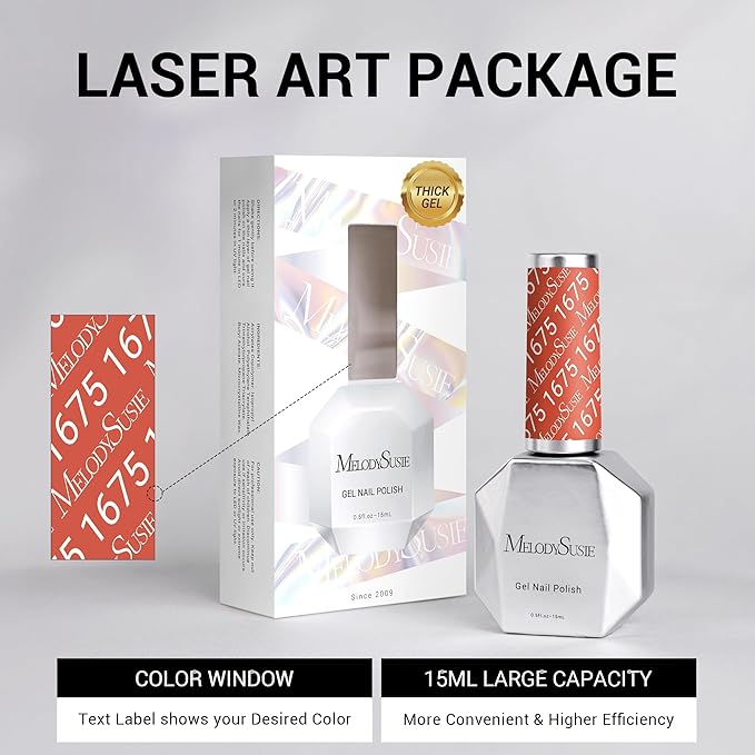 Melodysusie thick orange gel nail