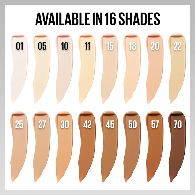 Maybelline Super Stay Liquid Concealer Makeup, Full Coverage Concealer, Up to 30 Hour Wear, Transfer Resistant, Natural Matte Finish, Oil-free, Available in 16 Shades, 05, 1 Count