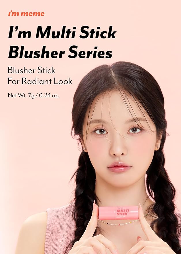 I'M MEME Blusher - I'm Multi Stick 003 Blurry Nude | Easy Blendable Cream Blush for Natural Look, Multi Blush Stick for Cheek Tint, Face Contour Makeup, and Face Blush, Suitable for All Ages