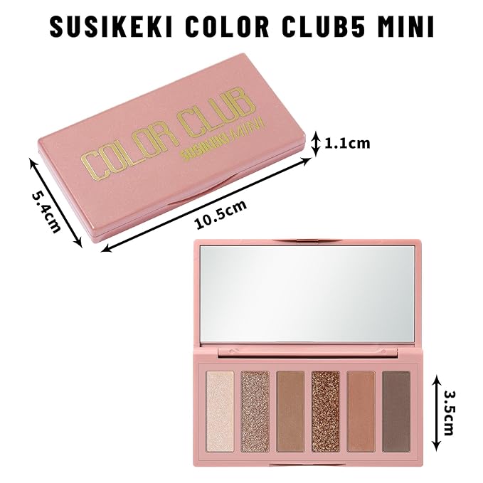6 Colors Mini Naked Eyeshadow Makeup Palette Caramel & Bronzed Neutral Tone Eye Shadow Matte & Shimmer Nude Make Up Pallet with Mirror Blendable Highly Pigmented Travel Size Gift Kit 05