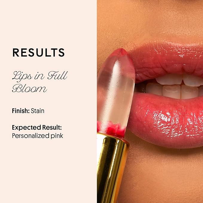 Winky Lux Flower Balm, pH Lip Balm, Color Changing Lipstick and Tinted Lip Balm Stain, Vegan & Cruelty Free, Hydrate & Plump, Sheer Pink Lipstick, Pink Flower