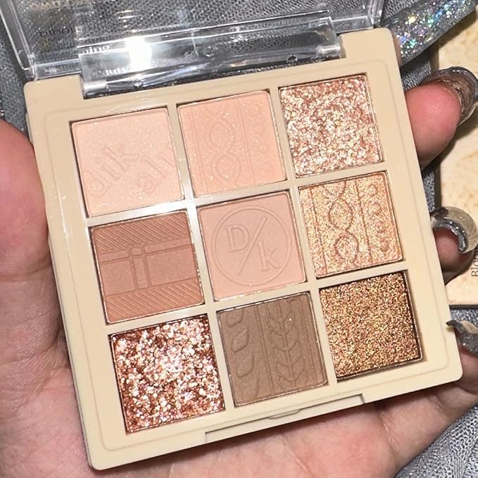 9Colors Neutral Eye Shadow Palette Eyeshadow Kit Nudes,Matte Glitter Natural Neutral Eyeshadow Palettes for Hazel Eyes Highly Pigmented Long Lasting Naturing-Looking Travel Eyeshadow Nude Palette