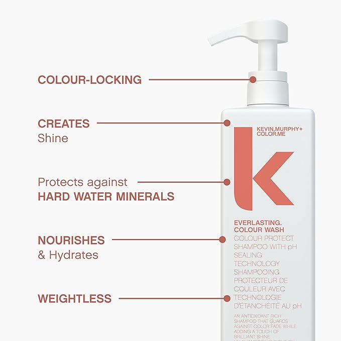 KEVIN.MURPHY EVERLASTING.COLOUR WASH - Hair Colour Shampoo - Colour Protect Hair Care - pH Balanced Shampoo - Sulphate Free - 1000 mL / 33.8 fl oz