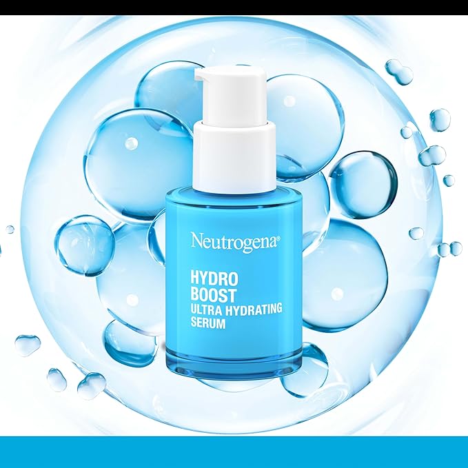 Neutrogena Hydro Boost Ultra Hydrating Serum with Hyaluronic Acid, Fragrance-Free Face Serum for Weightless Hydration and Softer, Glowing Skin, Non-Comedogenic, 1 fl. oz