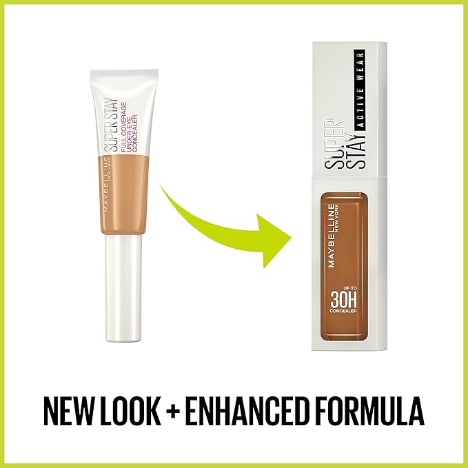 Maybelline Super Stay Liquid Concealer Makeup, Full Coverage Concealer, Up to 30 Hour Wear, Transfer Resistant, Natural Matte Finish, Oil-free, Available in 16 Shades, 10, 1 Count