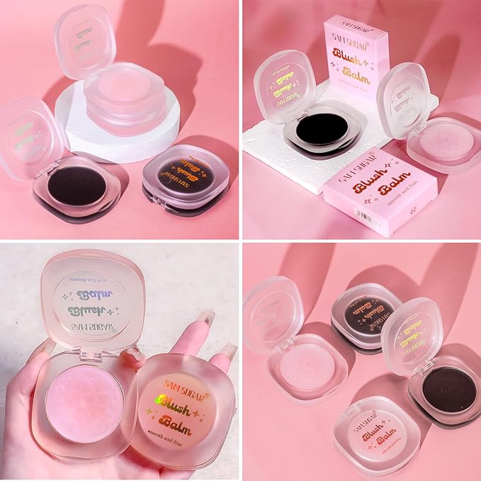 Cream Blush Makeup, Natural Pink/Black Glossy Face Blusher, (Black, One)