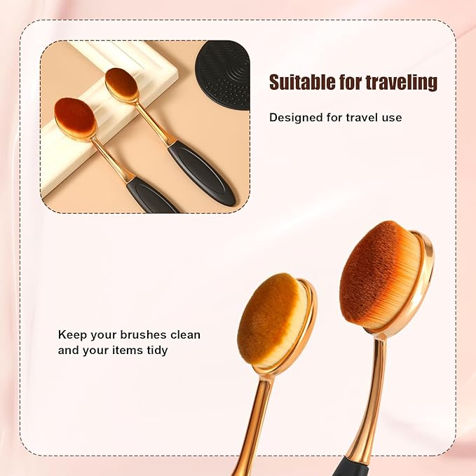 3pcs Sunscreen Applicator Set, Sun Lotion Applicator Portable Sun Cream Brush Practical Rose Gold Sunscreen Brush with Cleaning Mat Travel Size Sunblock Applicator for Kids Adults Families
