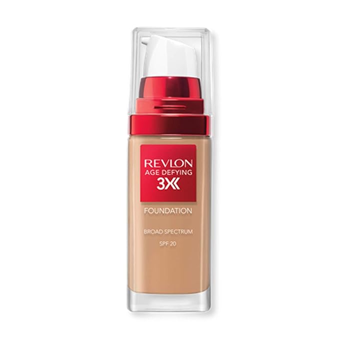 Revlon Liquid Foundation, Age Defying 3XFace Makeup, Anti-Aging Fl Oz
