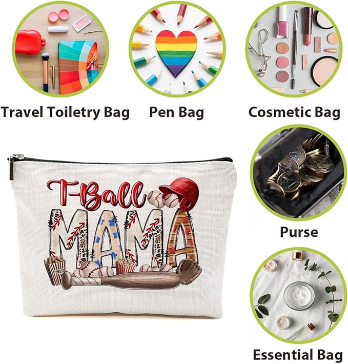 Baseball Gifts Mama Gifts Mom Gifts, Baseball Stuff Makeup Bag, Gifts for Mom Women Female Baseball Team Player, Baseball Mama Cosmetic Bag, Baseball Coach Gifts Toiletry Bag Christmas Birthday Gifts