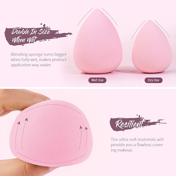 BEAKEY 5 Pcs Makeup Sponge Set, Latex-Free Makeup