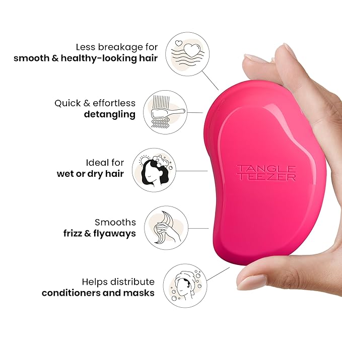 Tangle Teezer Original Detangler Brush, Dry & Wet Hairbrush for All Hair Types, Pink Fizz