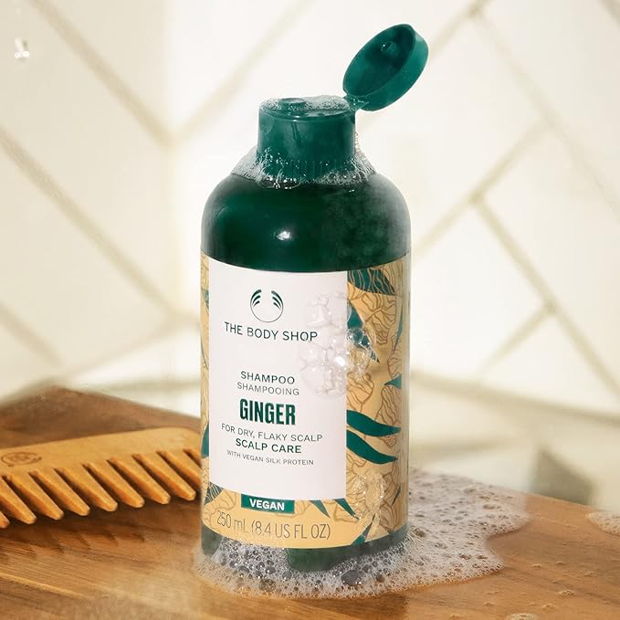 The Body Shop Ginger Scalp Care Shampoo – For Dry, Flaky Scalp – With Vegan Silk Protein – 250ml