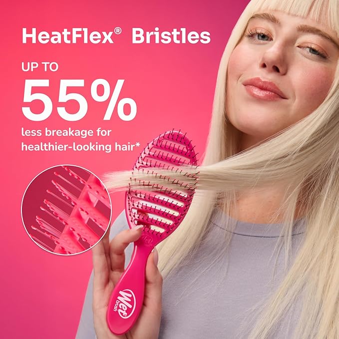 Wet Brush Refresh and Extend Speed Dry Black Detangling Hair Brush -Vented Design and Ultra Soft HeatFlex Bristles Are Blow Dry Safe -Removes Dirt Excess Oils and Impurities-Charcoal Infused Bristles