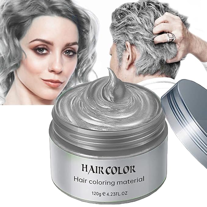 Silver Gray Temporary Hair Color,Natural