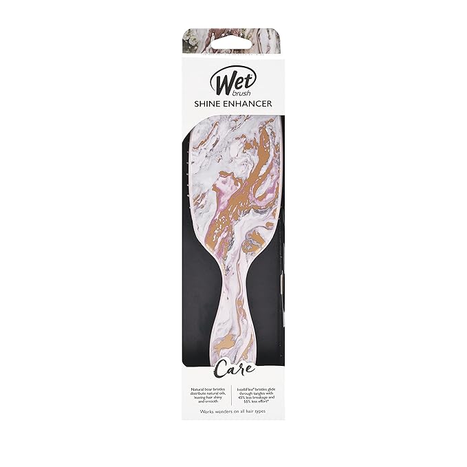 Wet Brush Marble Bronze Shine Enhancer Paddle Brush - Detangler with Ultra Soft Bristles, Infused With Natural Argan Oil, Shiny & Smooth Hair, Wet or Dry, All Hair Types