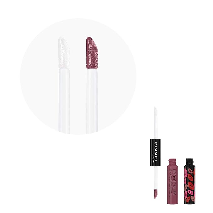 Rimmel London Provocalips 16hr Kiss-Proof Lip Color - Two-Step Liquid Lipstick to Lock in Color and Shine - 220 Lazy Daze, .14 fl.oz.