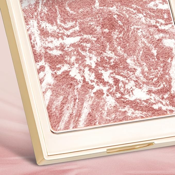 blush for cheek pink coral cheek color makeup powder blusher creamy texture long lasting shimmering glitter highlight 2 in 1 C05 Crystal Frost