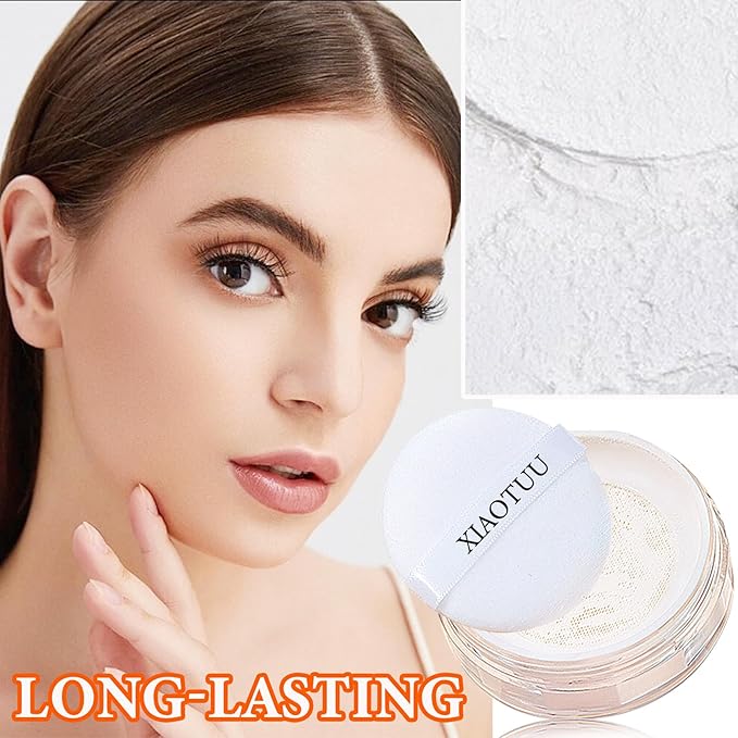 Loose Setting Face Powder,Loose Powder Lightweight & Breathable Women (Ivory)