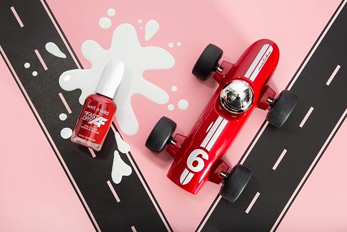 wet n wild Fast Dry AF Nail Polish Color, Red Light District | Quick Drying - 40 Seconds | Long Lasting - 5 Days, Shine (Pack of 2)