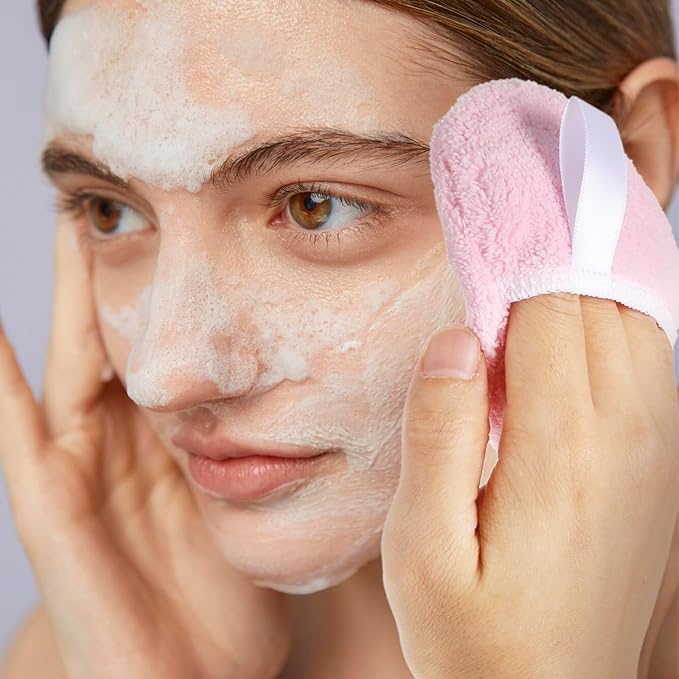 Ouligay 2pcs microfiber reusable makeup