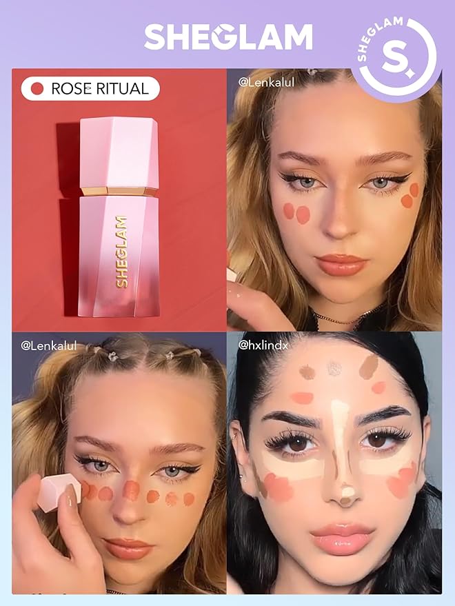 SHEGLAM Liquid Blush Makeup for Cheeks Matte Finish Rose Ritual
