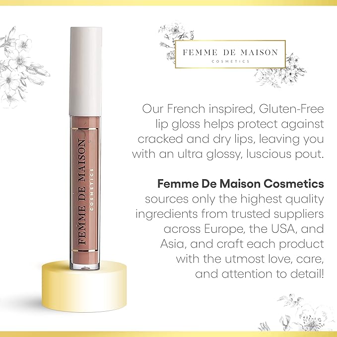 Cosmetics, Lustre Lip Gloss, Moisturizing, Long Lasting with Squalane & Vitamin E, 100% Gluten, Paraben & Phthalate-Free, Never Sticky, Soft, Natural Colors (Nu Corail 02)