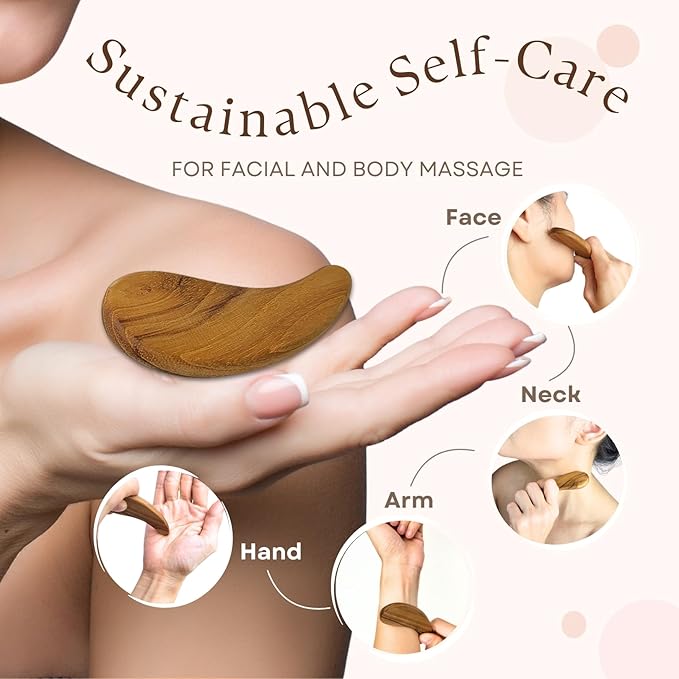 Teak Wood Gua Sha Facial Tool Anti-Aging