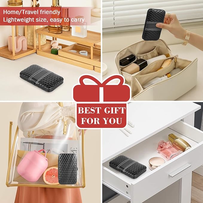 Tweezers Set, Hyxhappy 9 pcs Professional Stainless Steel Tweezers Kit for Facial Hair, Precision Plucker Eyebrow Tweezer Kit with Luxurious Travel Case as Stocking Stuffers Gifts for Women/men