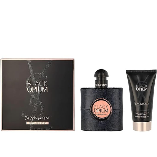 Black Opium by Yves Saint Laurent Eau de Parfum Spray 50ml & Shimmering Moisturising Fluid 50ml