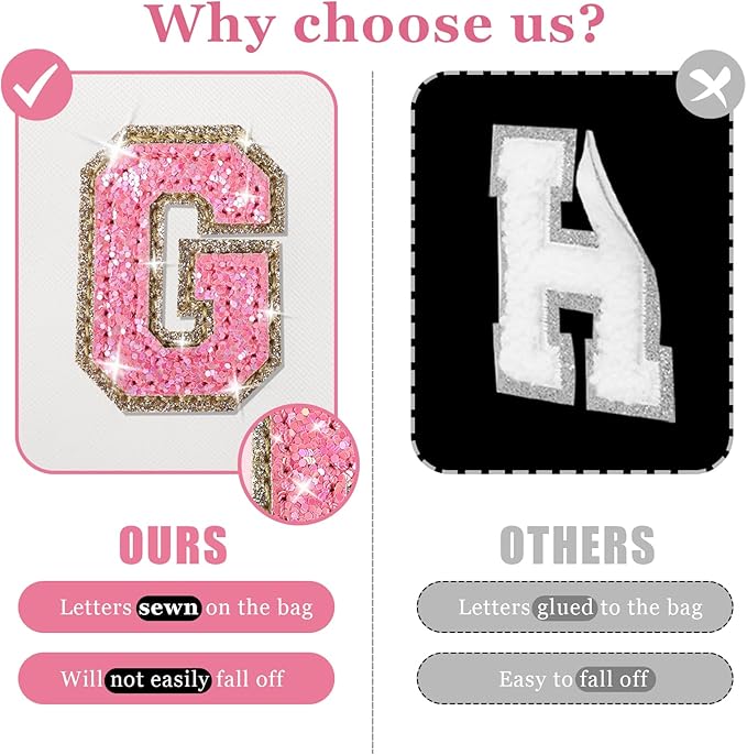 Initial letter patch makeup bag,