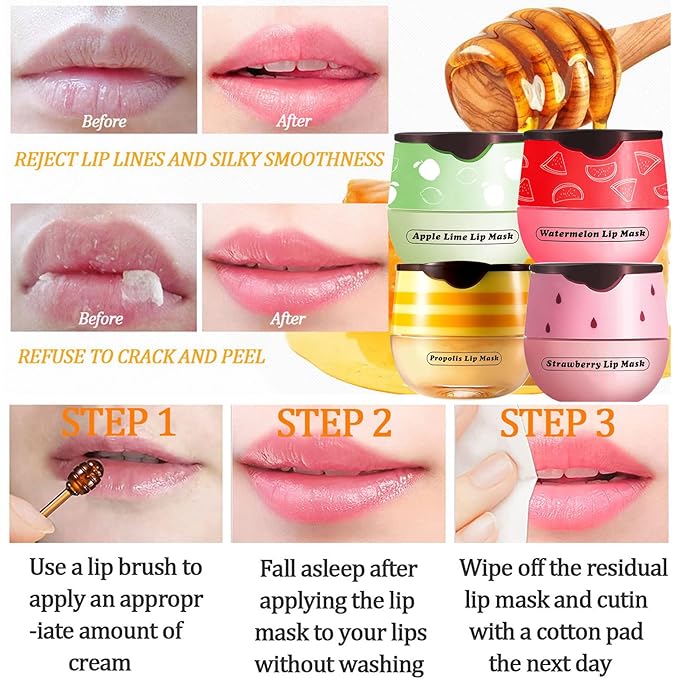 Honey Lip Balm Pot, 3 Pcs Exfoliator