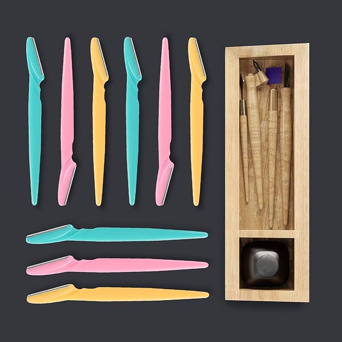 40pcs Eyebrow Razor for Women, Face Shaver Kit Dermaplaning Tool for Peach Fuzz Removal, Stainless Steel Blades with Protective Covers | Eyebrow Trimmer, Facial Hair Removal