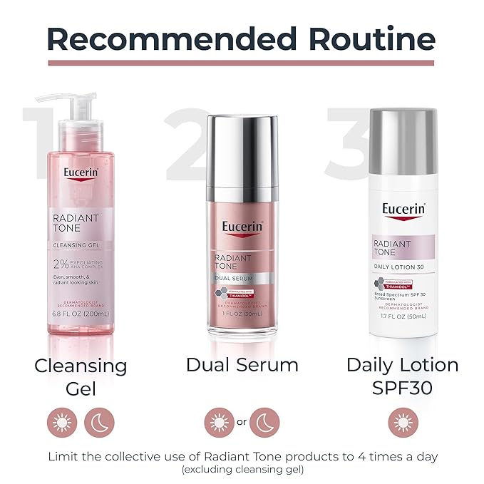Eucerin Radiant Tone Dual Serum Dark Spot Corrector, Dark Spot Serum with Thiamidol and Hyaluronic Acid, Helps Visibly Reduce the Look of Persistent Dark Spots, 1 Fl Oz Bottle