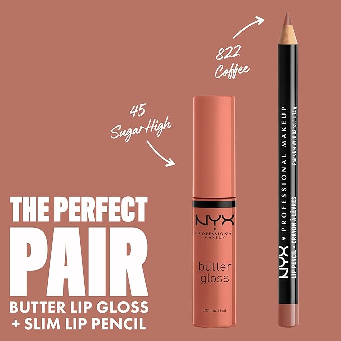 NYX PROFESSIONAL MAKEUP Butter Gloss Brown Sugar, Non-Sticky Lip Gloss - Pack Of 3 (Sugar High, Spiked Toffee, Butterscotch)