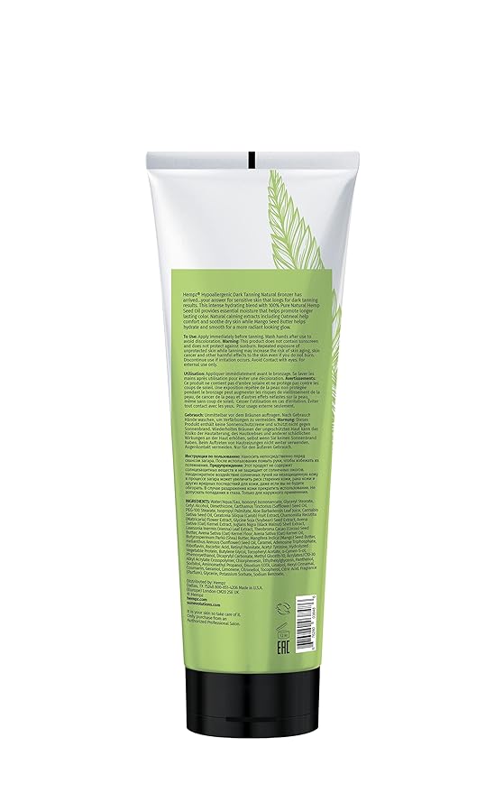 HEMPZ Hypoallergenic Natural Bronzer - Herbal Moisturizing Self Tanning Lotion for Tanning Beds, Beach, Sun 9 Fl OZ