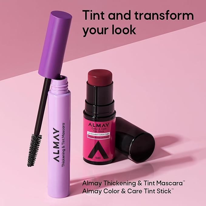 Almay Lip and Cheek Tint, Color & Care Tint Stick, Multi-Use Moisturizing Blush and Lip Color, Dewy Finish, 200 Coral Flush, 0.25 oz