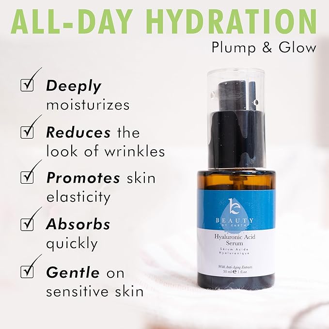 Face Serum - Hyaluronic Acid Serum for Face Anti Aging Serum with Hyaluronic Acid & Aloe Vera Hydrating Serum, Anti Wrinkle Serum for Face (2 Fl Oz)