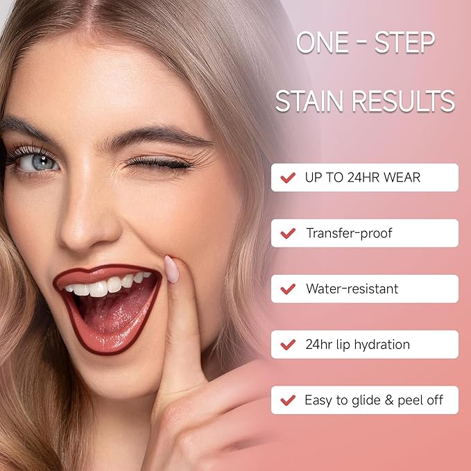 KISSIO Lip Liner Stain,Peel Off Lip Liner,Transfer Proof,Long Lasting and Waterproof,Lips Tint Tattoo,Natural Makeup Stain,Matte Finish,Berry