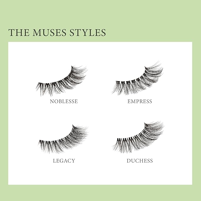 KISS Lash Couture The Muses Collection False Eyelashes, Legacy', 12 mm, Handmade, Refined Faux Silk, Contact Lens Friendly, Easy to Apply, Includes 1 Pair Reusable Strip Lashes (Pack of 2)