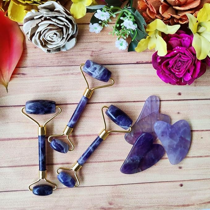 Amethyst Massage Roller and Gua sha Anti-aging