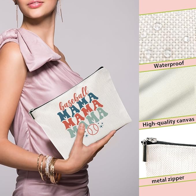 Baseball Gifts Mama Gifts Mom Gifts, Baseball Stuff Makeup Bag, Gifts for Mom Women Baseball Team Player Friend, Baseball Mama Cosmetic Bag, Baseball Coach Gifts Toiletry Bag Christmas Birthday Gifts