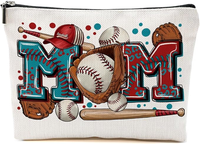 Baseball Gifts Mom Gifts, Baseball Stuff Makeup Bag, Mama Gifts for Mom Women Baseball Team Player Friend, Baseball Mom Cosmetic Bag, Baseball Coach Gifts Toiletry Bag Christmas Birthday Gifts