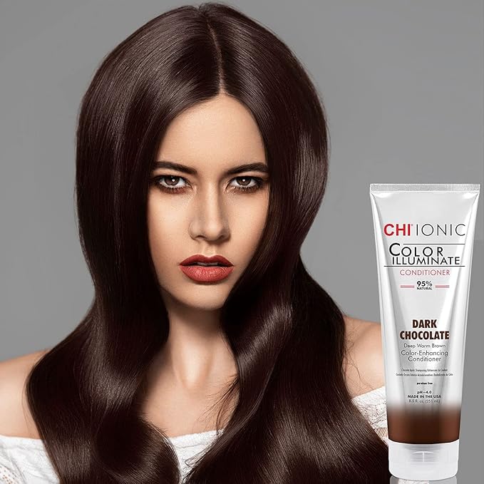 CHI Color Illuminate Conditioner, Helps Maintain Fresh Color In Natural & Color-Treated Hair, Sulfate, Paraben, & Cruelty-Free, Dark Chocolate, 8.5 Oz