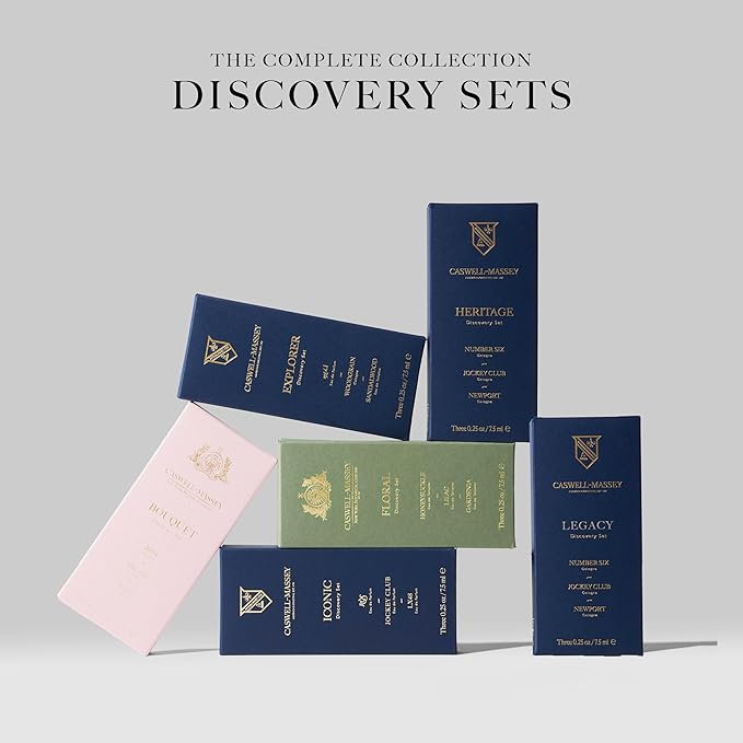 Caswell-Massey Heritage Cologne Discovery Set, Includes Woodgrain, Newport & Greenbriar, Indulge in Enduring American Scents, Travel Size Cologne for Men, 0.25 Fl Oz Each